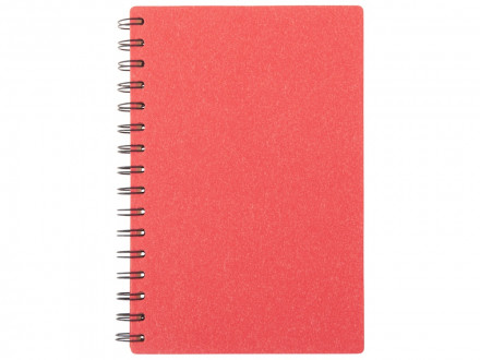 Блокнот на спирали в картонной обложке с переработанной бумагой Mania, красный