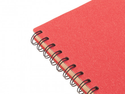 Блокнот на спирали в картонной обложке с переработанной бумагой Mania, красный
