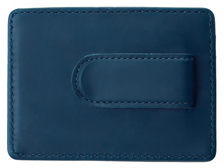 Картхолдер для двух карт и наличных денег с зажимом Crave, темно-синий