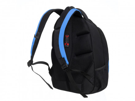 Рюкзак TORBER ROCKIT с отделением для ноутбука 15, черный/синий, полиэстер, 33х19х45 см, 28 л