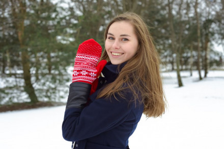 Варежки «Скандик», синие (василек)