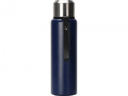 Вакуумный термос Story c покрытием powder, тубус, темно-синий