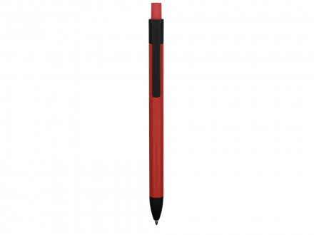 Ручка металлическая soft-touch шариковая Haptic, красный/черный