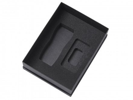 Подарочный набор c вакуумной термокружкой и повербанком С1, серый