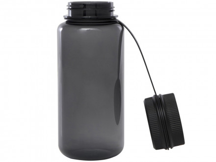 Спортивная бутылка Ryder из переработанного ПЭТ-пластика объемом 900 мл с многофункциональной крышкой, сертифицированная RCS - сплошной черный
