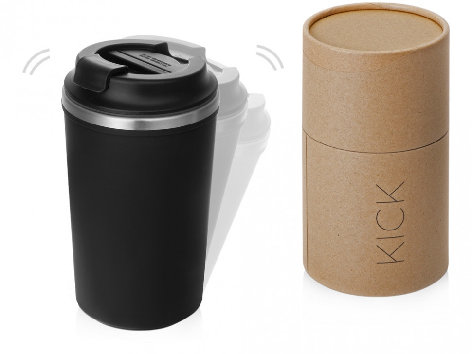 Герметичная термокружка на присоске Kick, 350 мл, черный
