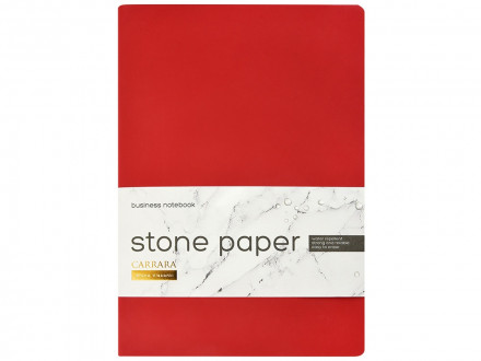 Тетрадь с каменной бумагой А5 Carrara 40 л., линейка, бордовый