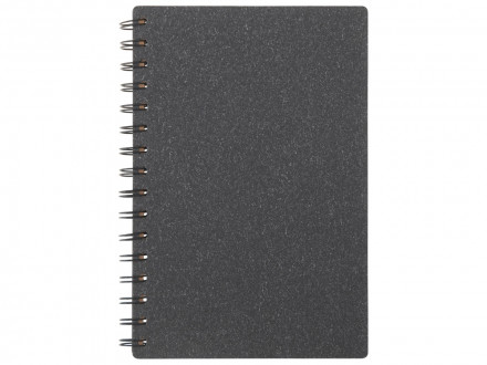 Блокнот на спирали в картонной обложке с переработанной бумагой Mania, черный