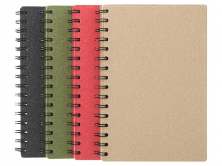 Блокнот на спирали в картонной обложке с переработанной бумагой Mania, черный