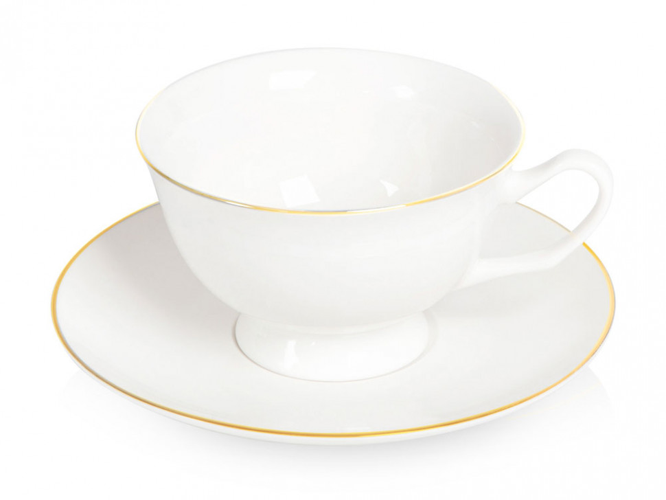 Чайная пара с золотой каймой, 200мл