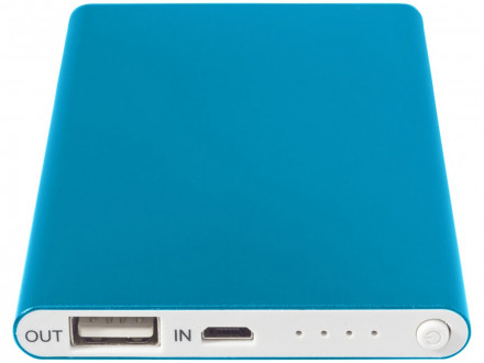 Алюминиевый повербанк Pep емкостью 4000 мА/ч, синий