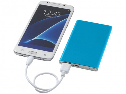 Алюминиевый повербанк Pep емкостью 4000 мА/ч, синий