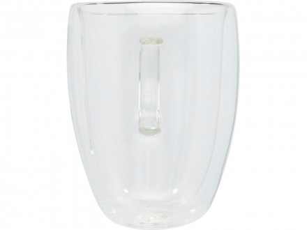 Стеклянный стакан Manti объемом 350 мл с двойными стенками и подставкой из бамбука, 2 шт. , natural