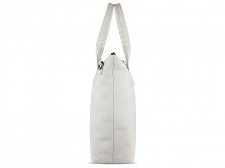 Сумка-шоппер BUGATTI Elsa, белая, воловья кожа/полиэстер, 46х11х31,5 см