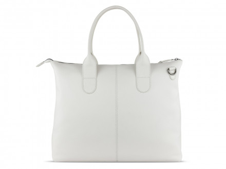 Сумка-шоппер BUGATTI Elsa, белая, воловья кожа/полиэстер, 46х11х31,5 см