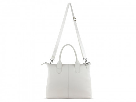 Сумка-шоппер BUGATTI Elsa, белая, воловья кожа/полиэстер, 46х11х31,5 см