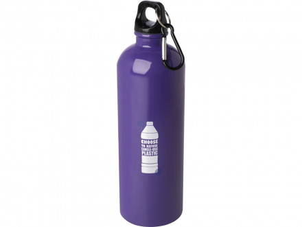 Одностенная бутылка для воды с карабином Oregon, изготовленная из нержавеющей стали, сертифицированной по стандарту RCS, объемом 750 мл - Пурпурный