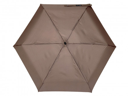 Зонт складной женский TORBER, механика, 5 сложений, коричневый, каркас алюминий, эпонж, пластиковая ручка, диаметр 91 см