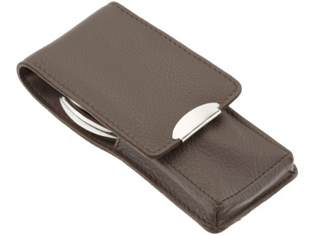 Маникюрный набор YES, 4 пр. Футляр: натуральная кожа, цвет серый