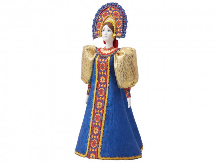 Подарочный набор: кукла фарфоровая, мед, синий