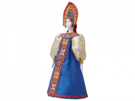 Подарочный набор: кукла фарфоровая, мед, синий