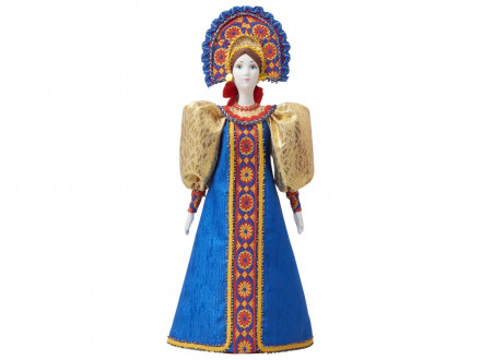 Подарочный набор: кукла фарфоровая, мед, синий