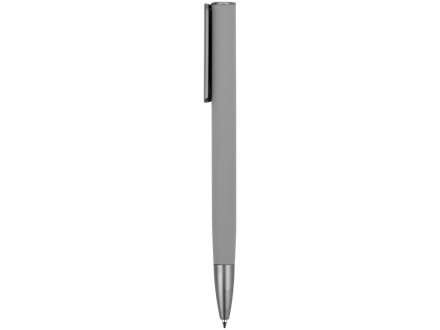 Ручка металлическая шариковая Insomnia софт-тач с зеркальным слоем, серая с серым