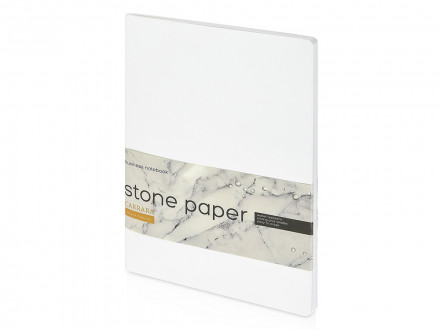 Тетрадь с каменной бумагой А5 Carrara 40 л., линейка, белый