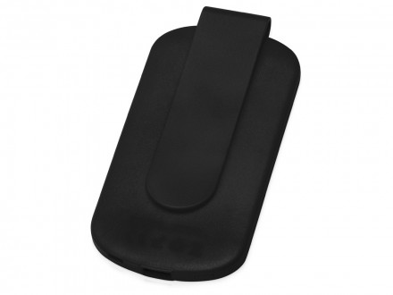 Портативное зарядное устройство Pin на 4000 mAh с большой площадью нанесения и клипом для крепления к одежде или сумке, черный