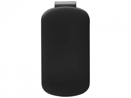 Портативное зарядное устройство Pin на 4000 mAh с большой площадью нанесения и клипом для крепления к одежде или сумке, черный