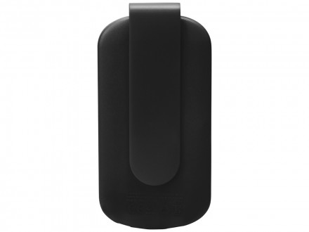 Портативное зарядное устройство Pin на 4000 mAh с большой площадью нанесения и клипом для крепления к одежде или сумке, черный