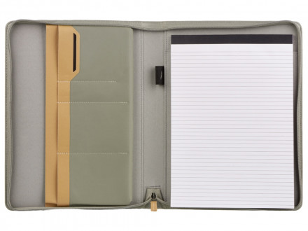 Портфолио А4 из RPET на молнии Harvey, 40 л FSC бумаги, серый