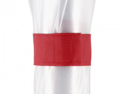 Зонт-трость 7112 Pure с прозрачным куполом, полуавтомат, прозрачный/красный