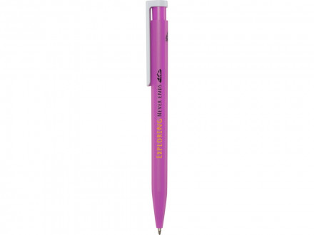 Шариковая ручка Unix из переработанной пластмассы, синие чернила - Фуксия
