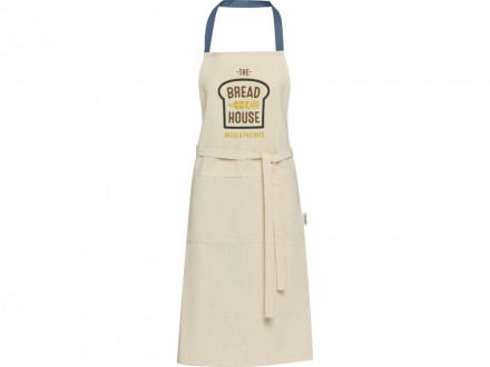 Nia фартук из переработанного хлопка плотностью 200 г/м² - Синий ледяной