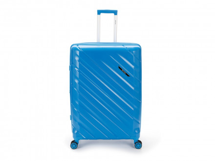 Чемодан TORBER В Отпуск, синий, полипропилен, 54,5 х 33,5 х 79 см, 135 л