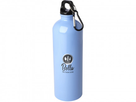 Одностенная бутылка для воды с карабином Oregon, изготовленная из нержавеющей стали, сертифицированной по стандарту RCS, объемом 750 мл - Cloud Blue