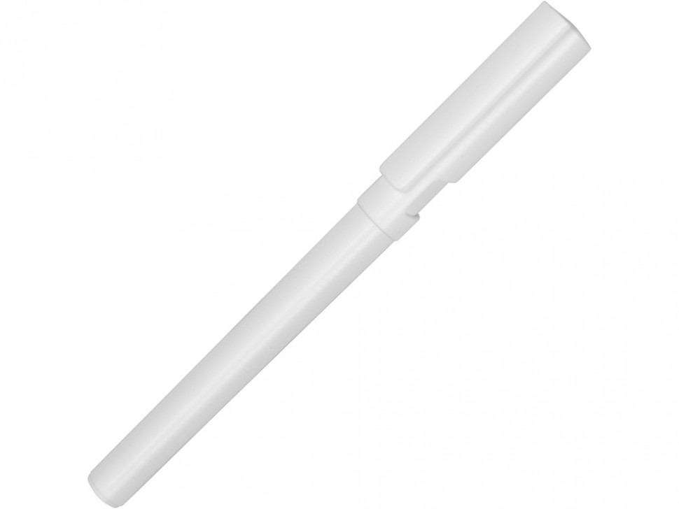 Ручка пластиковая шариковая трехгранная Nook с подставкой для телефона в колпачке, белый