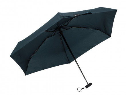 Зонт складной женский TORBER, механика, 5 сложений, синий, каркас алюминий, эпонж, пластиковая ручка, диаметр 91 см