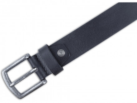 Ремень KLONDIKE Creek, односторонний, натуральная воловья кожа, цвет чёрный, 130 х 4 см