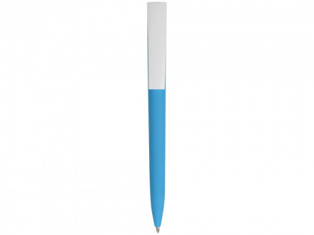 Ручка пластиковая soft-touch шариковая Zorro, голубой/белый