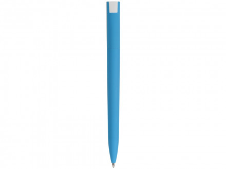 Ручка пластиковая soft-touch шариковая Zorro, голубой/белый