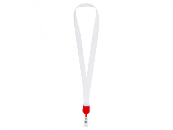 Ланъярд 2 см с ретрактором, красный