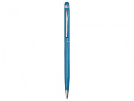 Ручка-стилус металлическая шариковая Jucy, голубой