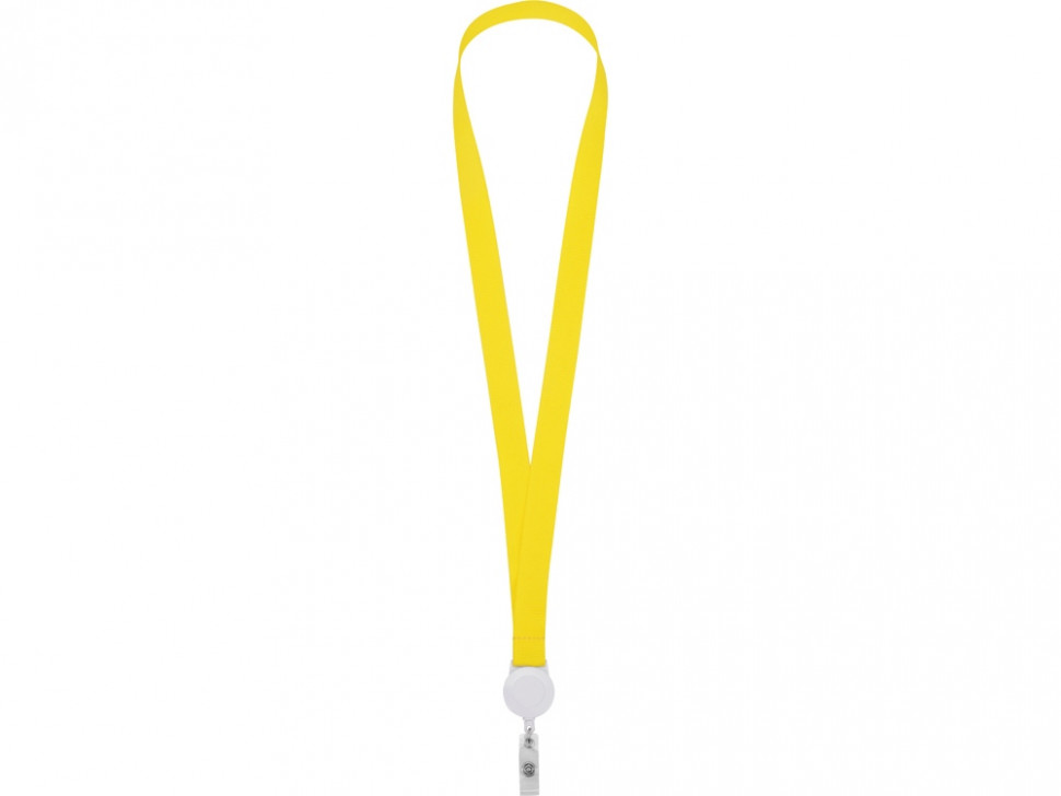 Ланьярд с ретрактором, желтый