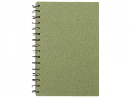 Блокнот на спирали в картонной обложке с переработанной бумагой Mania, зеленый