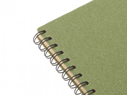 Блокнот на спирали в картонной обложке с переработанной бумагой Mania, зеленый