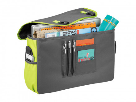 Сумка Punch для ноутбука 15,6, серый/зеленый