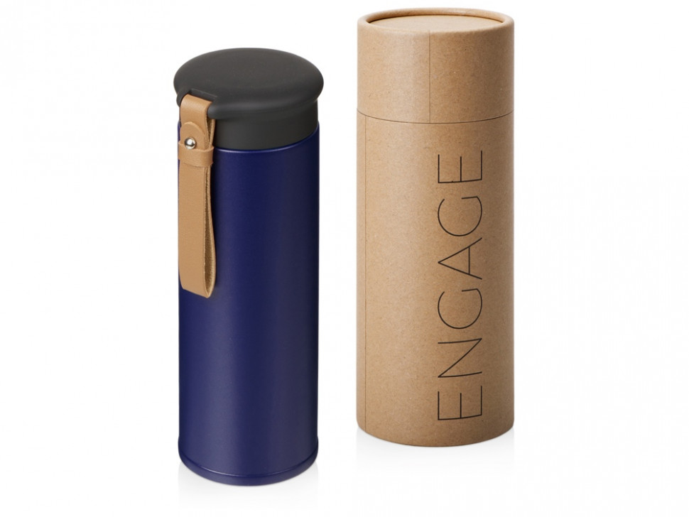 Вакуумный термос Engage, 450 мл, тубус, темно-синий