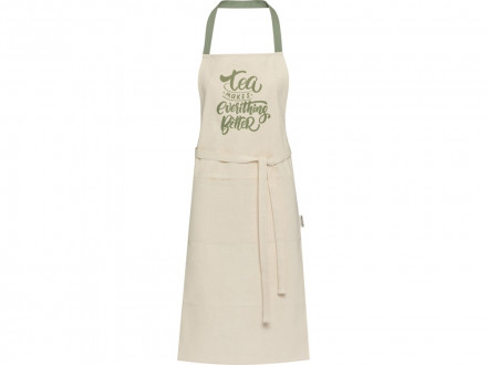 Nia фартук из переработанного хлопка плотностью 200 г/м² - Зеленый яркий